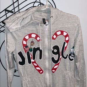 H&M Jingle hooded stretchy PJ jumpsuit